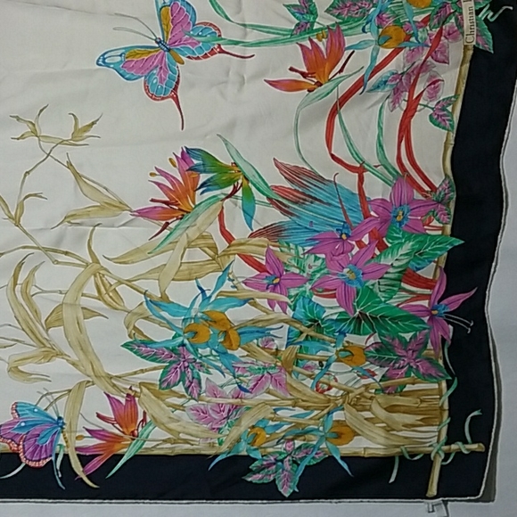 Christian Dior silk scarf size 34 x 34 Made in Italy Vintage - Picture 12 of 15